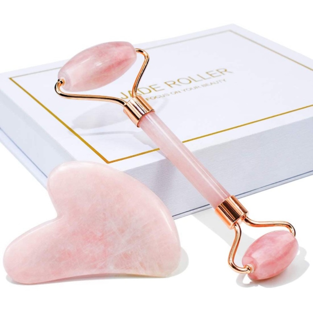 COPY - Jade roller & gua sha set (Rose quartz)